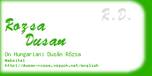 rozsa dusan business card